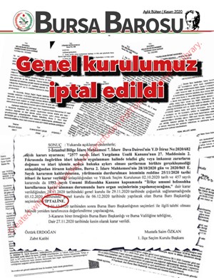 Bursa Barosu Bülteni Kasım-2020
