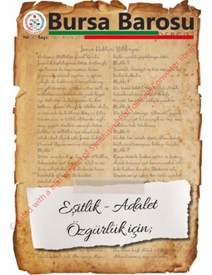 Bursa Barosu Dergisi - Sayı 106