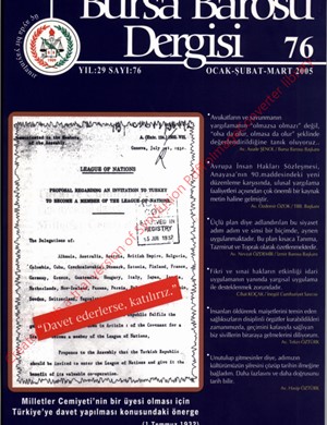 Bursa Barosu Dergisi - Sayı 76