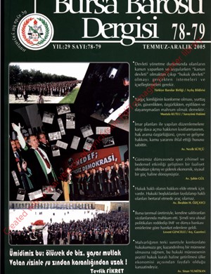 Bursa Barosu Dergisi - Sayı 78-79