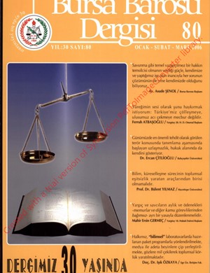 Bursa Barosu Dergisi - Sayı 80