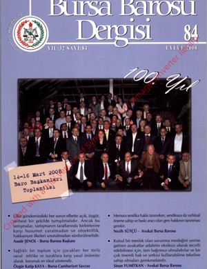 Bursa Barosu Dergisi - Sayı 84
