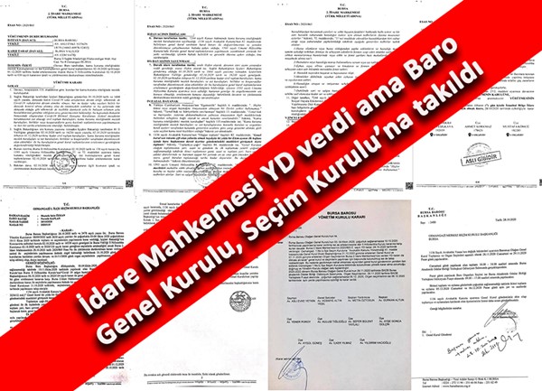 İdare Mahkemesi YD verdi ama Baro Genel Kurulu, Seçim Kurulu'na takıldı