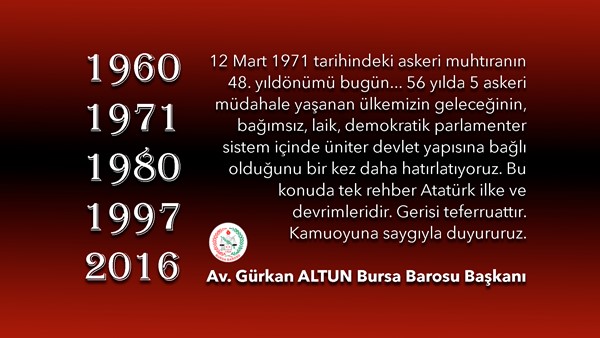 12 Mart Muhtırası'nın 48. yıldönümü