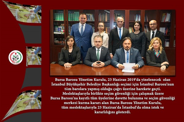 Bursa Barosu 23 Haziran'da İstanbul'da