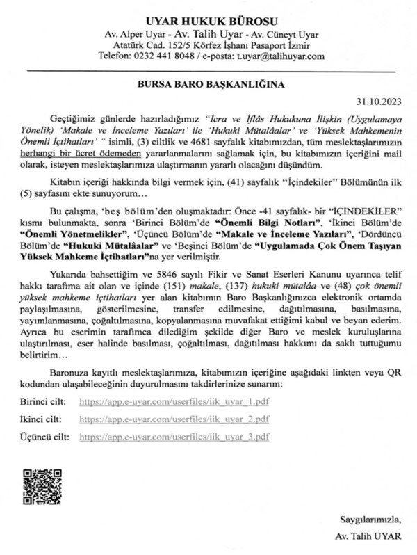 Av.Talih Uyar tarafından hazırlanan kitap hakkında.