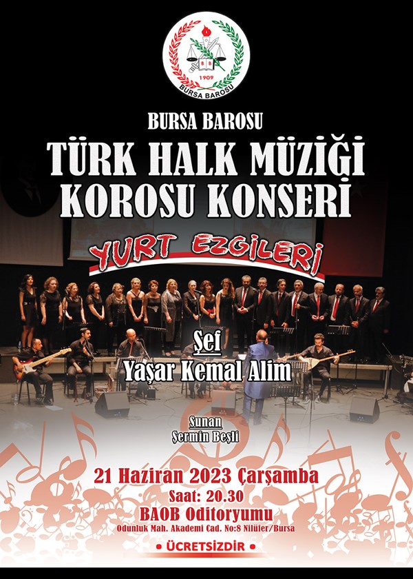 BURSA BAROSU TÜRK HALK MÜZİĞİ KOROSU KONSERİ
