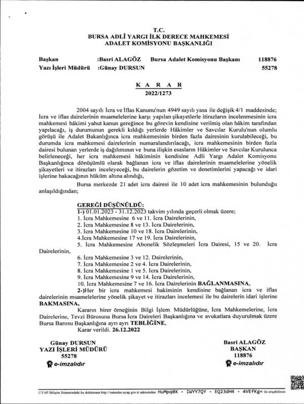 İcra Dairelerinin İcra Mahkemelerine Bağlanması