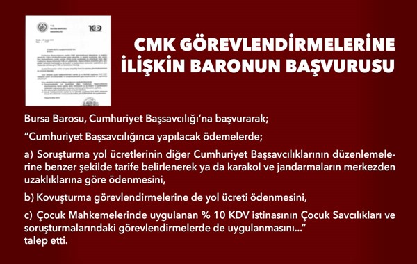 Bursa Barosu'nun Başsacvılıktan talebi