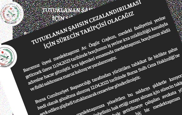 TUTUKLANAN ŞAHSIN CEZALANDIRILMASI İÇİN SÜRECİN TAKİPÇİSİ OLACAĞIZ