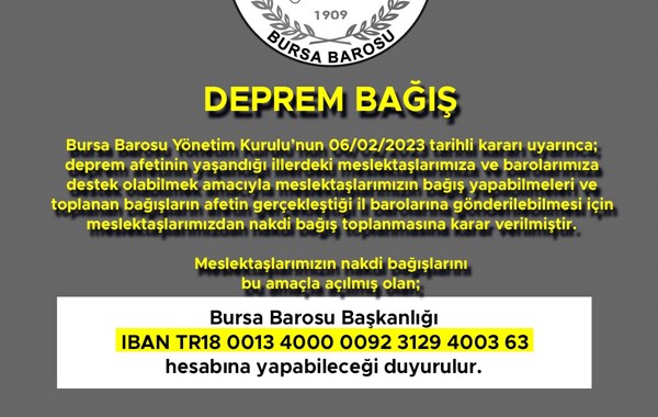 DEPREM BAĞIŞ