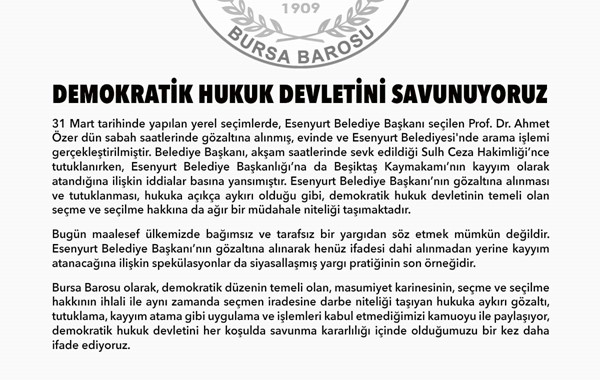 DEMOKRATİK HUKUK DEVLETİNİ SAVUNUYORUZ