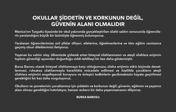 OKULLAR ŞİDDETİN VE KORKUNUN DEĞİL, GÜVENİN ALANI OLMALIDIR