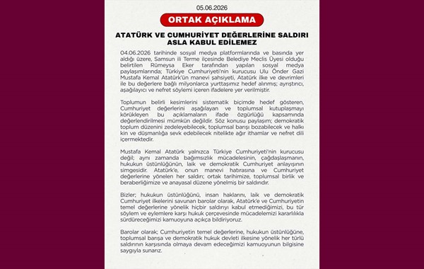 Atatürk ve Cumhuriyet değerlerine saldırı asla kabul edilemez!