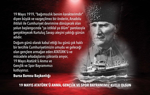 19 Mayıs Atatürkü Anma Gençlik ve Spor Bayramımız kutlu olsun