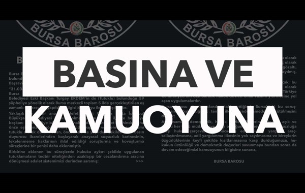 Bursa Büyükşehir Belediyesi'ndeki operasyon ile ilgili basın açıklaması