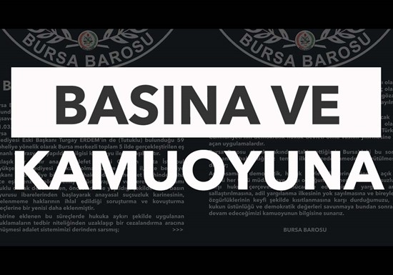 Bursa Büyükşehir Belediyesi'ndeki operasyon ile ilgili basın açıklaması