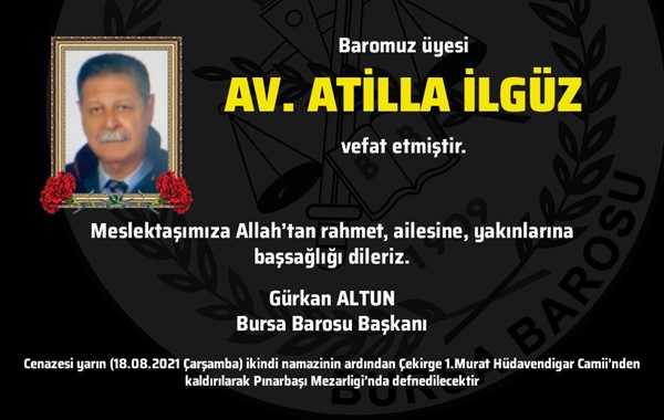 Vefat - Av. Atilla İlgüz