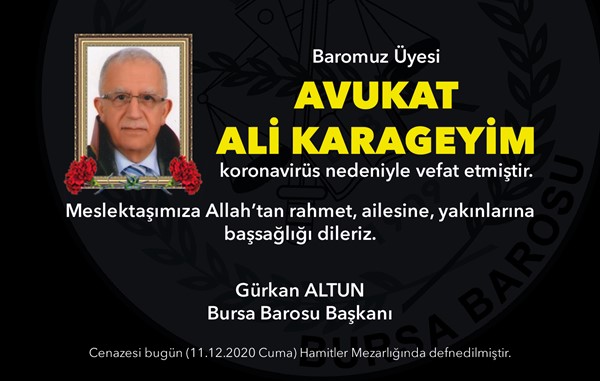 Vefat (Av. Ali Karageyim)