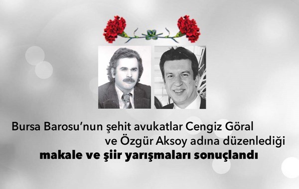 Bursa Barosu'nun makale ve şiir yarışmaları sonuçlandı