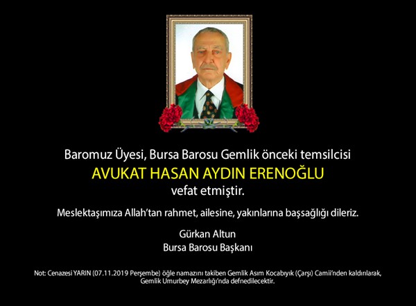 Vefat (Av. Hasan Aydın Erenoğlu)