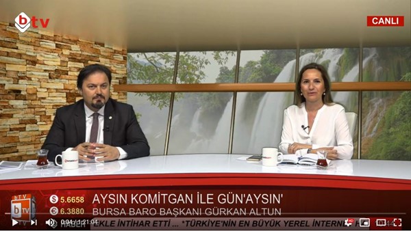 Altun, Bursa'da Bugün TV'de Aysın Komitgan'ın konuğu oldu