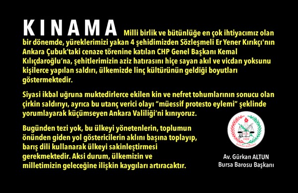 Kemal Kılıçdaroğlu'na saldırıyı kınıyoruz