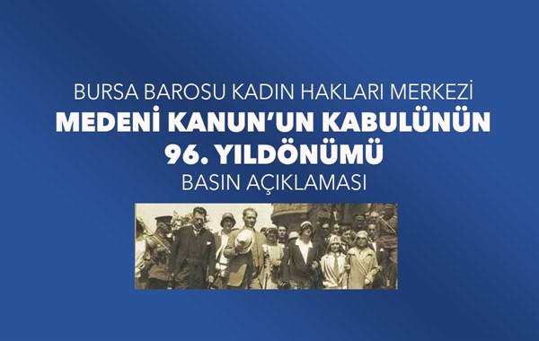 Türk Medeni Kanunu'nun kabul edilişi basın açıklaması